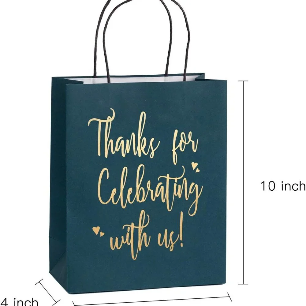 Medium Size Gift Bags - Gold Foil - Thank you for Celebrating